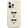 Karl Lagerfeld Glitter Karl & Choupette Head - iPhone 13 Pro Case (Gold)