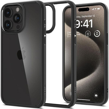 Spigen Ultra Hybrid - Coque pour iPhone 15 Pro Max (Noir mat)