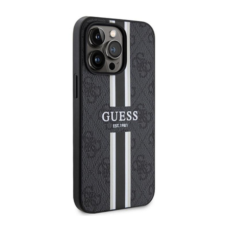 Guess 4G Printed Stripes MagSafe - pouzdro pro iPhone 13 Pro (černé)