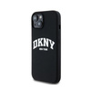 DKNY Liquid Silicone White Printed Logo MagSafe - pouzdro pro iPhone 15 / 14 / 13 (černé)