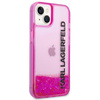 Karl Lagerfeld Liquid Glitter Translucent Elongated Logo Case - Case for iPhone 14 Plus (Pink)