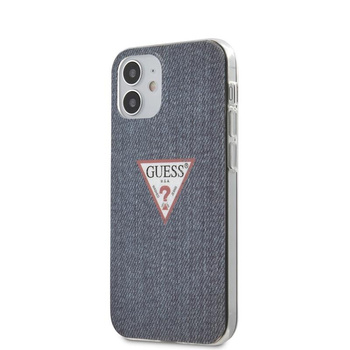 Guess Denim Triangle Dk - pouzdro pro iPhone 12 Mini (námořnická modrá)