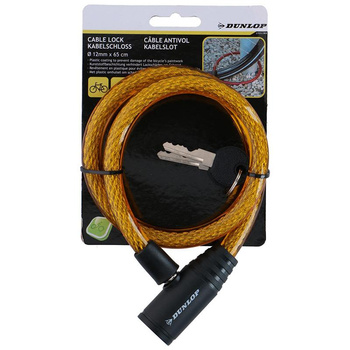 Dunlop - Kulcsos spirál kerékpárzár 65 cm (narancssárga)