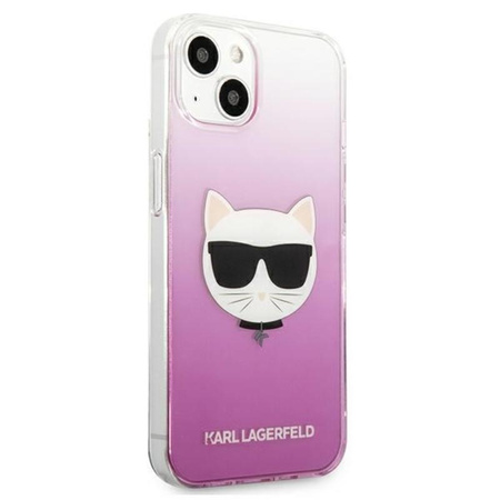 Karl Lagerfeld Choupette Head - pouzdro pro iPhone 13 (růžové)