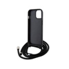 Karl Lagerfeld Crossbody Saffiano Metal Pin Karl & Choupette - iPhone 15 Case (black)