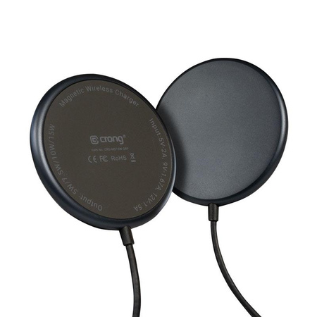 Crong MagSpot Wireless Charger - MagSafe 15W Aluminum Inductive Charger (Graphite)