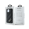 Karl Lagerfeld Diagonal gesteppte Schrift - iPhone 15 Plus / 14 Plus Tasche (schwarz)
