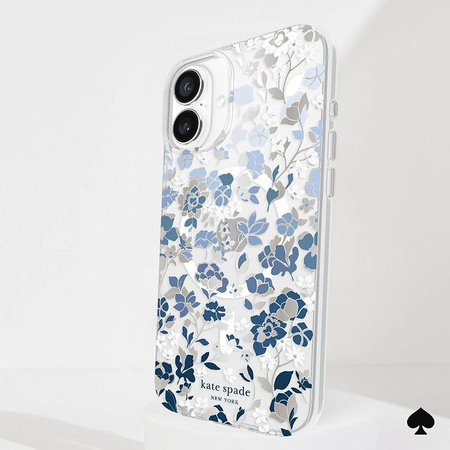 Kate Spade New York Protective Gems MagSafe - Case for iPhone 16 Plus (Flowerbed Blue)