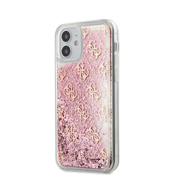 Guess 4G Liquid Glitter - iPhone 12 Mini Tasche (rosa)