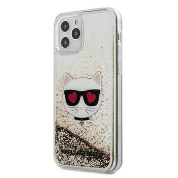 Karl Lagerfeld Liquid Glitter Choupette - pouzdro pro iPhone 12 Pro Max (zlaté)