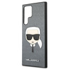 Karl Lagerfeld Saffiano Ikonik Karl`s Head - Etui Samsung Galaxy S22 Ultra (srebrny)