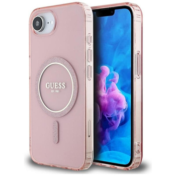 Guess IML Glitter Circle MagSafe - Case for iPhone 16e (pink)