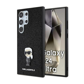 Karl Lagerfeld Fixed Glitter Iconic Logo Metal Pin - pouzdro Samsung Galaxy S24 Ultra (černé)