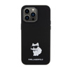 Karl Lagerfeld Silicone Choupette Metal Pin - iPhone 15 Pro Tasche (Schwarz)