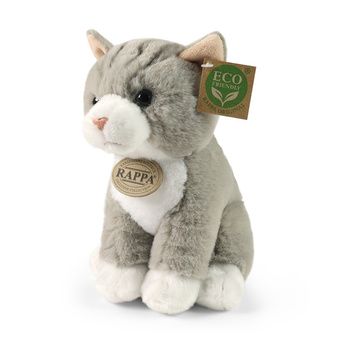 Rappa – Realistisches Plüschtier, graue Katze, sitzend, 23 cm, umweltfreundliche Soft Collection