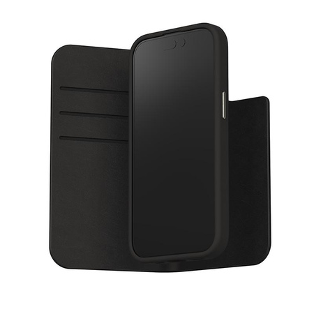 Moshi Overture MagSafe - 3-in-1-Ledertasche mit Flip-Cover iPhone 15 (Midnight Black)