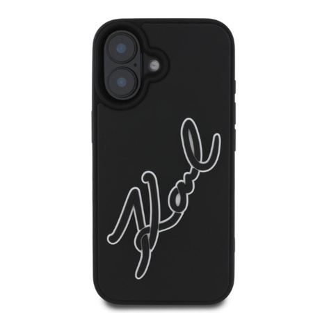 Karl Lagerfeld 3D Rubber Bicolor Signature - Case for iPhone 16 (black)