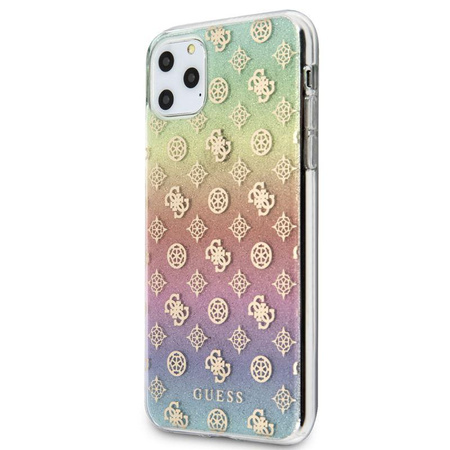 Guess 4G Peony Electroplated Pattern - iPhone 11 Pro Max Case (rainbow)