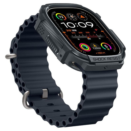 Spigen Rugged Armor - Étui pour Apple Watch Ultra 1/2 49 mm (Gris foncé)