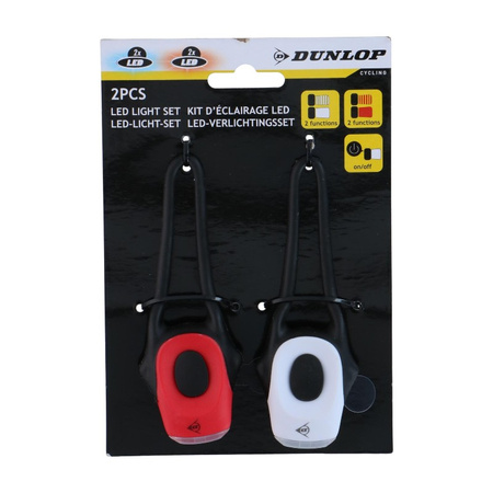 Dunlop - Set aus Silikon-Fahrradleuchten vorne und hinten LED