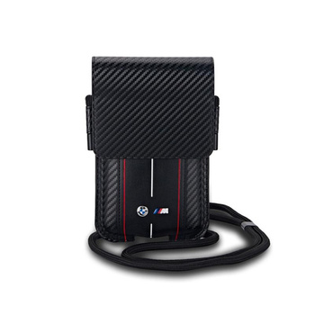 BMW Carbon Red Stripes Wallet Bag - Pouzdro na telefon (černé)