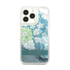 Guess Liquid Glitter Flower - iPhone 13 Pro Case (blue/green)