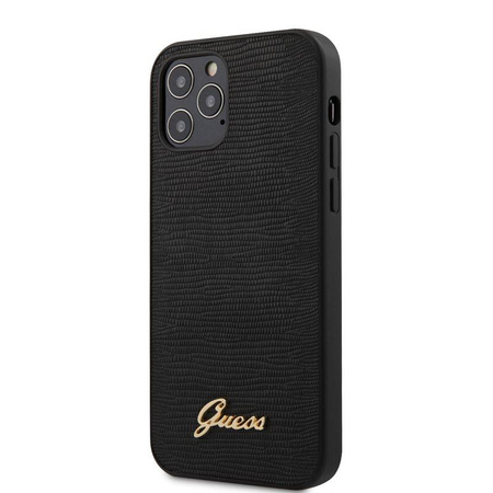 Guess Lizard - pouzdro pro iPhone 12 / iPhone 12 Pro (černé)