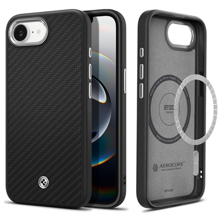 Spigen Enzo Aramid MagSafe - Case for iPhone 16e (Black)