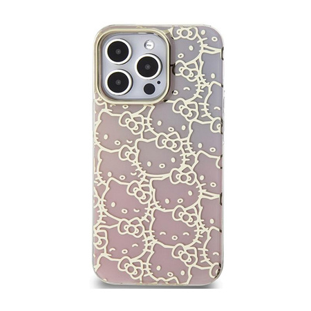 Hello Kitty IML Gradient Electrop Crowded Kitty Head - iPhone 15 Pro tok (rózsaszín)
