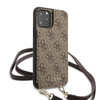 Guess 4G Crossbody - Tasche mit Kartenfächern und abnehmbarem Schlüsselband iPhone 11 Pro (Braun)