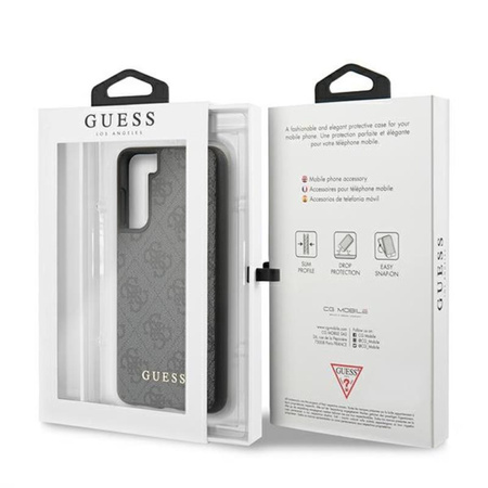 Guess 4G Metal Logo - Etui Samsung Galaxy S21 (gris)