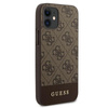 Guess 4G Bottom Stripe Collection - pouzdro pro iPhone 12 mini (hnědé)