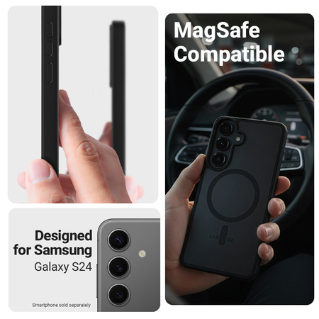 Crong Hybrid Matte Magnetic - MagSafe Case Samsung Galaxy S24 (Black)
