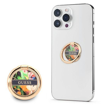 Guess Ring Stand Flower- Support magnétique pour téléphone (Bleu)
