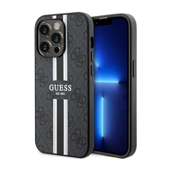 Guess 4G Printed Stripes MagSafe - pouzdro pro iPhone 14 Pro Max (černé)