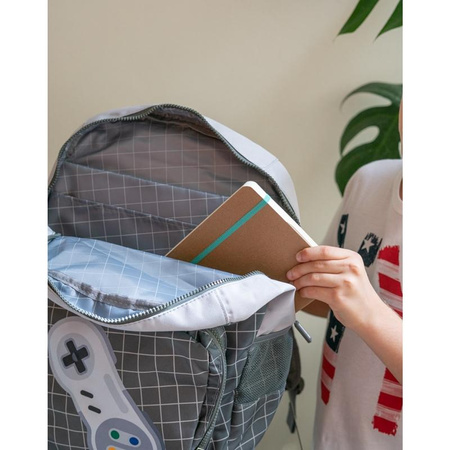 Gameration - Retro Schulrucksack (grau)