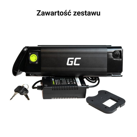 Green Cell - GC Silverfish battery for E-Bike with charger 36V 10.4Ah 374Wh Li-Ion XLR 3 PIN