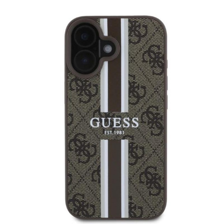Guess 4G Printed Stripes MagSafe - Hülle iPhone 16 (braun)