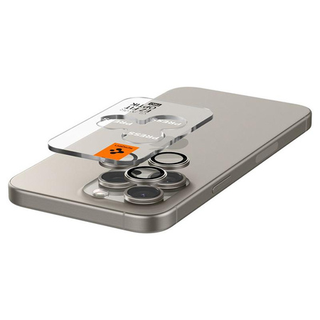 Spigen Optik Pro GLAS.TR EZ Fit Camera Protector 2-Pack - ochranné sklo objektivu pro iPhone 17 Pro / 17 Pro Max / iPhone 15 Pro / 15 Pro Max / iPhone 14 Pro /
