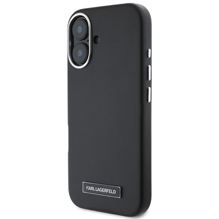 Karl Lagerfeld FW Metal Plate MagSafe - Hülle für iPhone 16 Plus (schwarz)