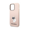 Karl Lagerfeld Silicone NFT Choupette - pouzdro pro iPhone 14 Pro Max (růžové)