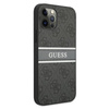 Guess 4G Printed Stripe - Coque iPhone 12 / iPhone 12 Pro (gris)