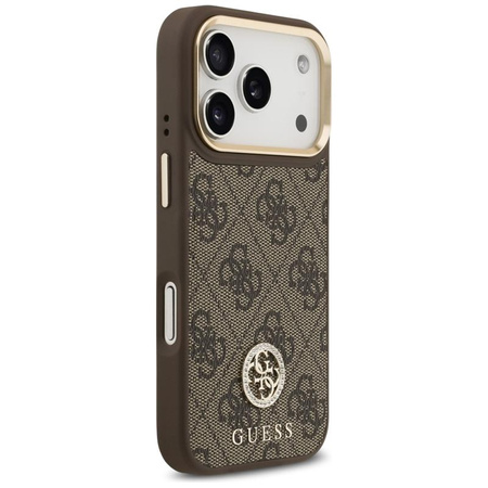 Guess 4G Strass Logo MagSafe - Pouzdro iPhone 17 Pro (Hnědá)