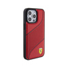Ferrari Perforierte Wellen Metall Logo - iPhone 15 Pro Max Hülle (rot)
