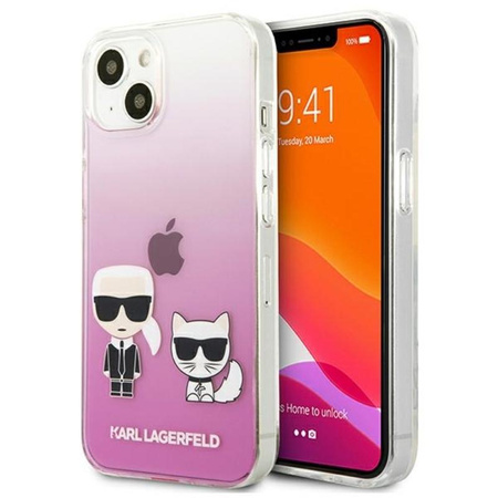Karl Lagerfeld Ikonik & Choupette - iPhone 13 tok (rózsaszín)