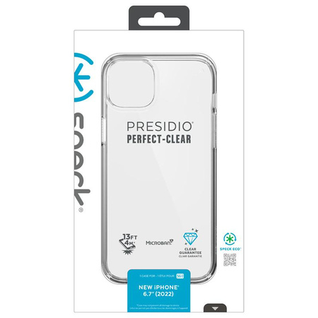 Speck Presidio Perfect-Clear - iPhone 14 Plus Tasche mit MICROBAN-Beschichtung (Klar)