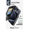 Cellularline Book Agenda - iPhone 15 Pro Case with MICROBAN coating (black)