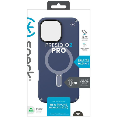 Speck Presidio2 Pro ClickLock & MagSafe - Pouzdro iPhone 16 Pro Max (Coastal Blue / Dust Grey / White)