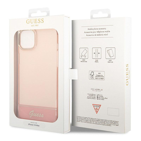 Guess Translucide - Coque iPhone 14 (rose)