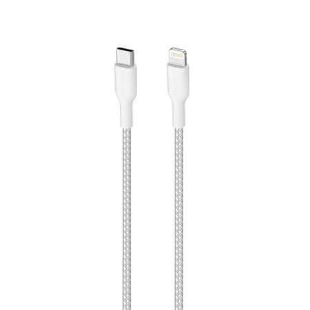PURO Fabric Ultra Strong - Heavy duty braided USB-C / Lightning MFi cable 1.2m (white)